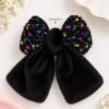 Fluffy Sequin Bow Pin